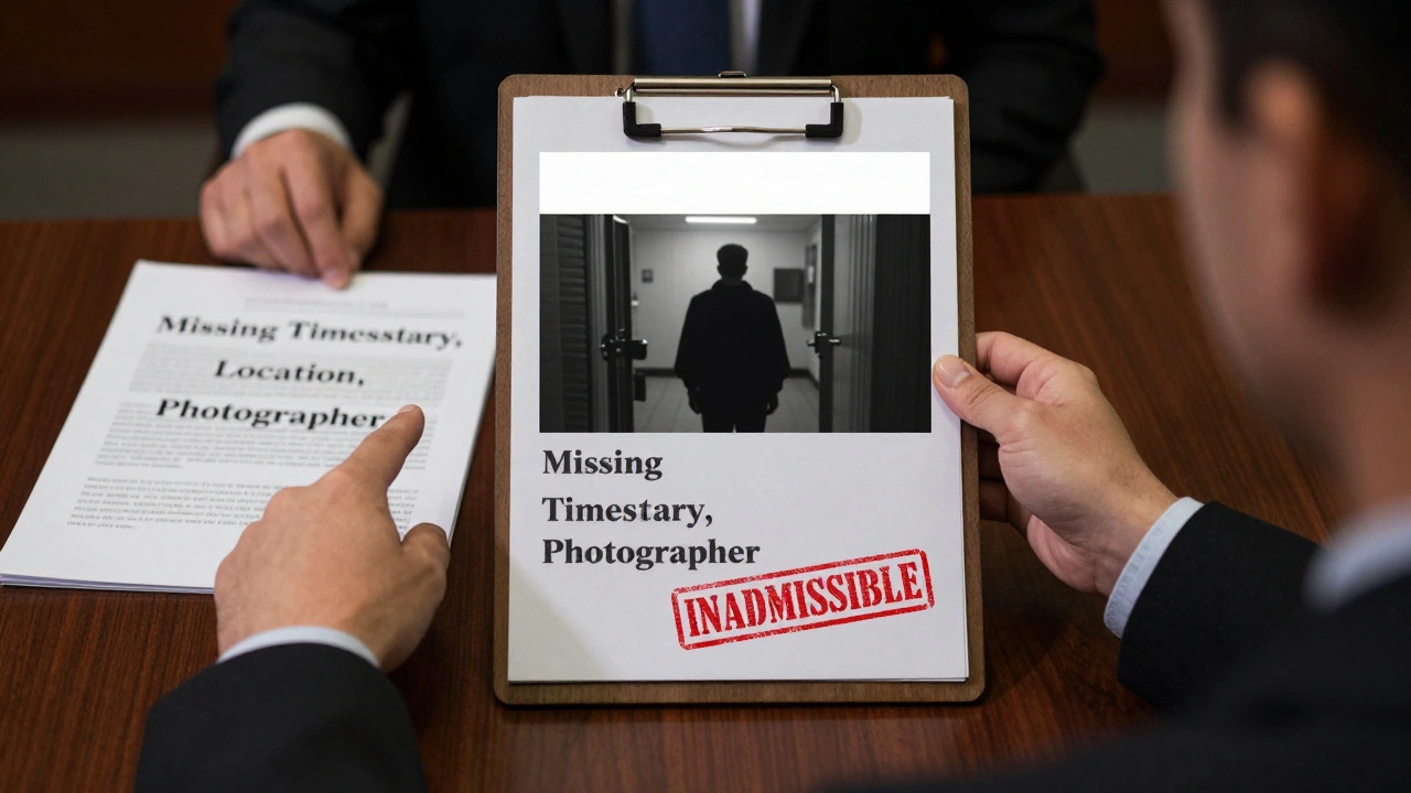 Evidence Photo Captions: Clarity and Legal Sufficiency