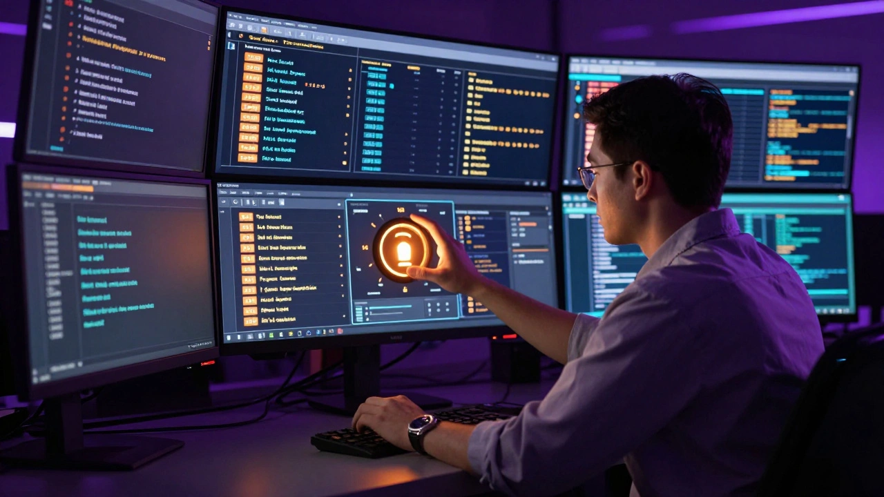 Analyst triggering preservation protocol as automated alerts flash across multiple cloud dashboards.