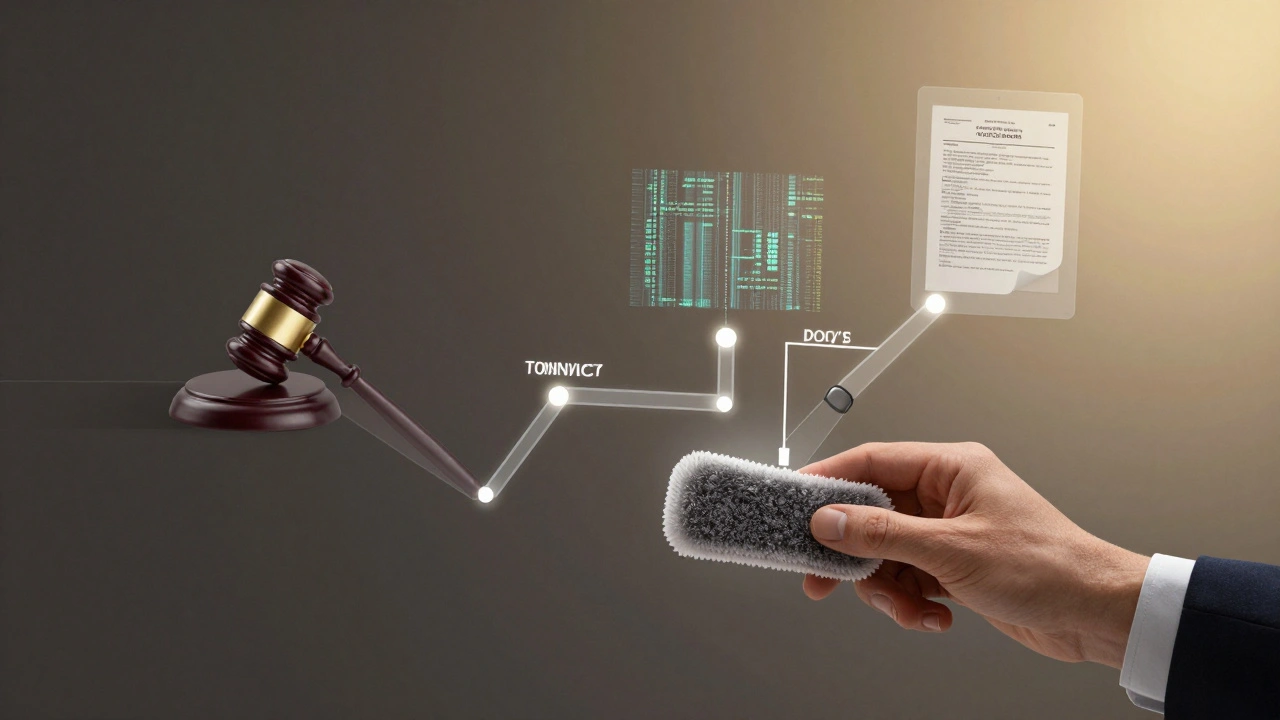Artistic illustration of a forensic swab with career pathways radiating outward in symbolic form.