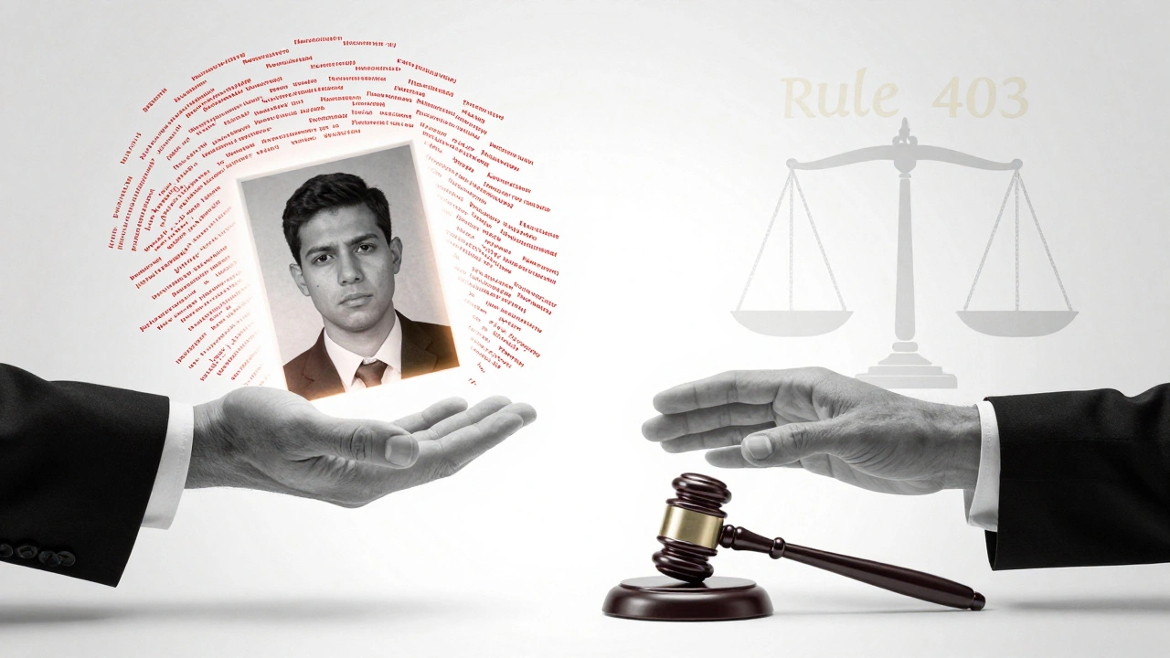 A juror torn between being influenced by tainted evidence and being held back by the scales of justice and Rule 403.