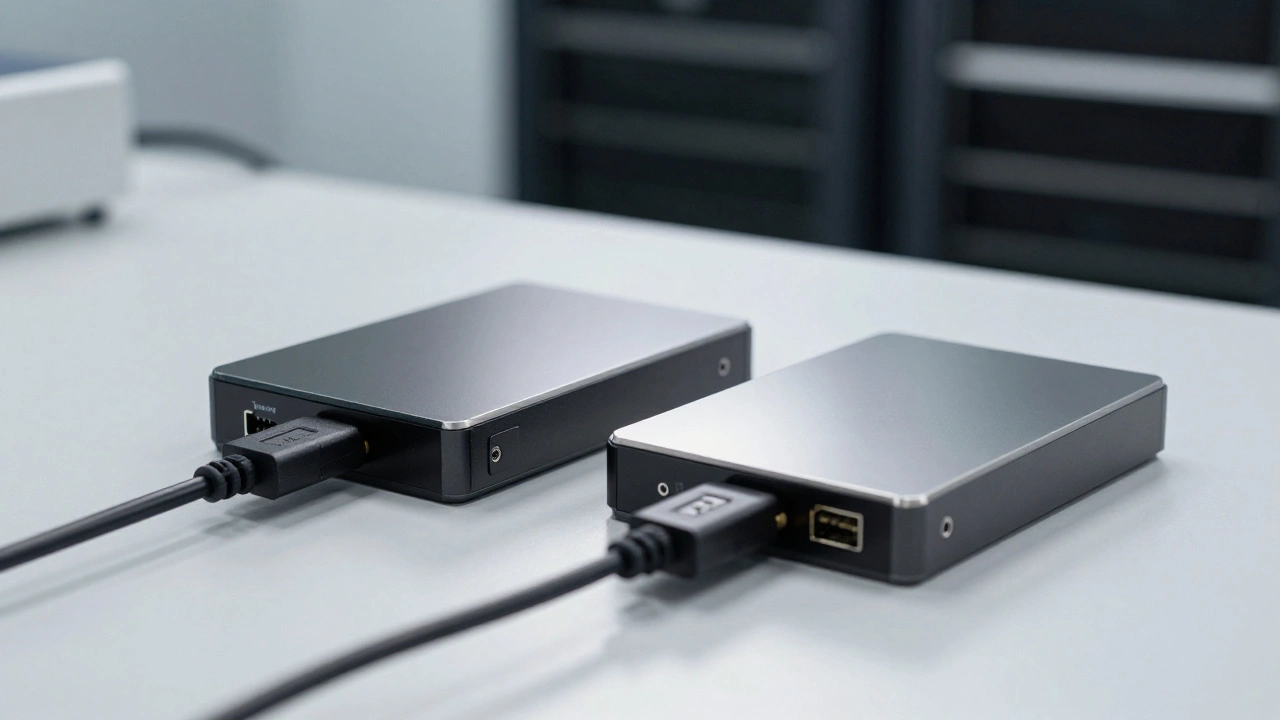 Sealed hard drive connected to write blocker tool