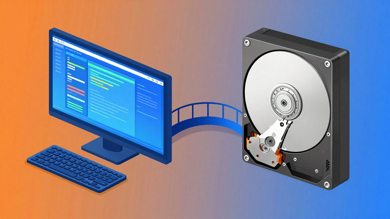 Split view showing live data capture and static disk image workflow.