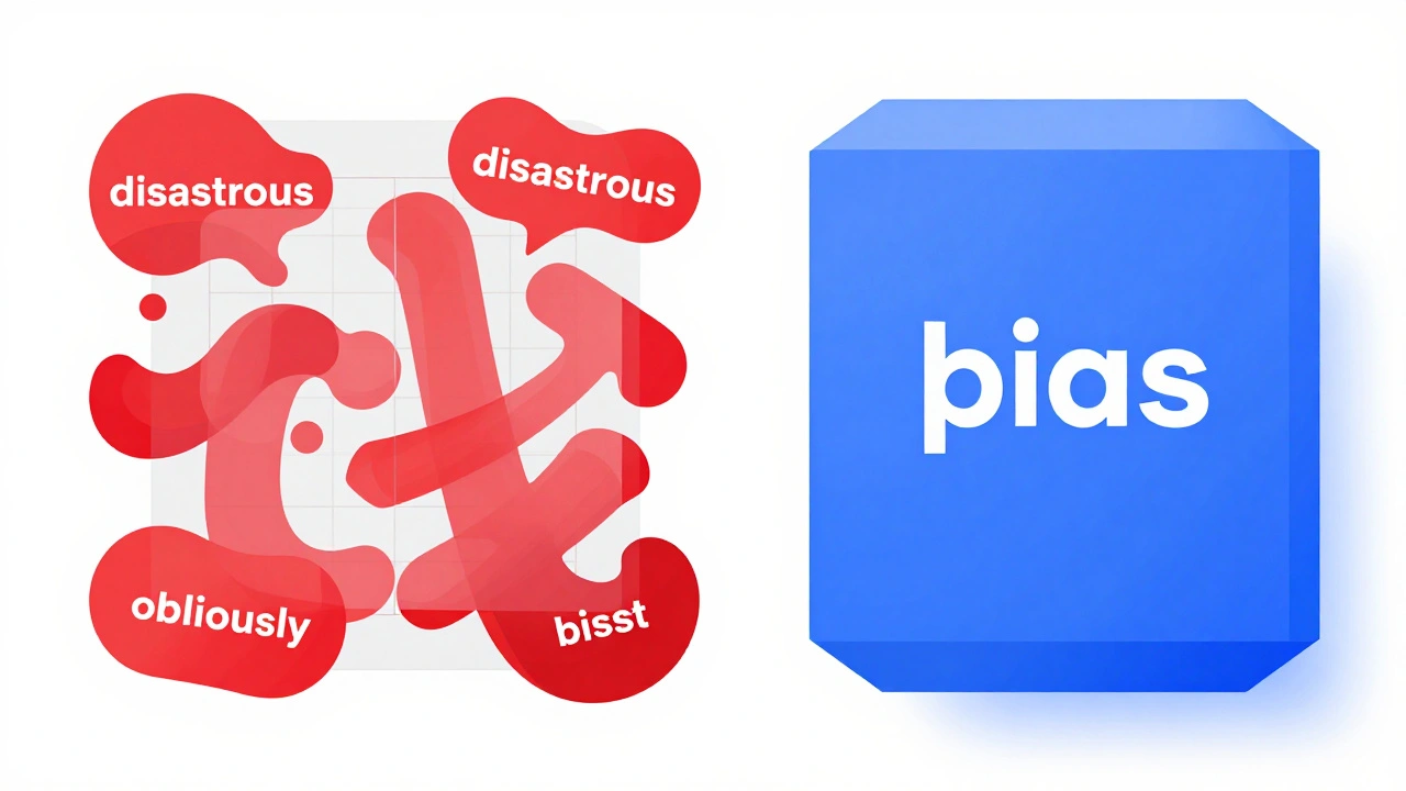 Abstract visualization of filtering bias from language