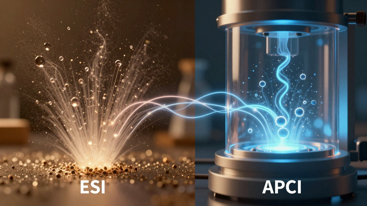 Comparison of ESI and APCI ionization methods in mass spectrometry