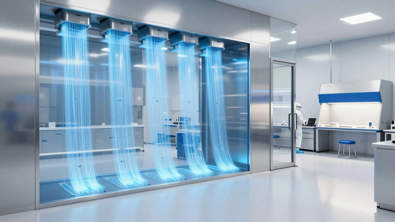 Conceptual view of airflow and zoning in a cleanroom lab