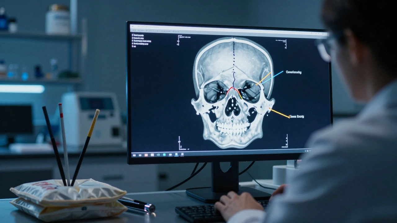 Forensic analysis of skull fracture beveling on CT scan