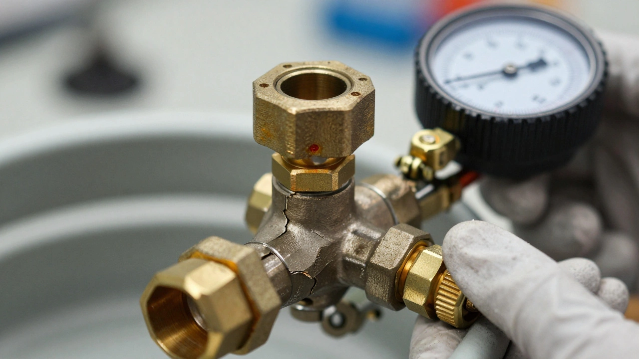 Forensic exam of damaged propane regulator and hose