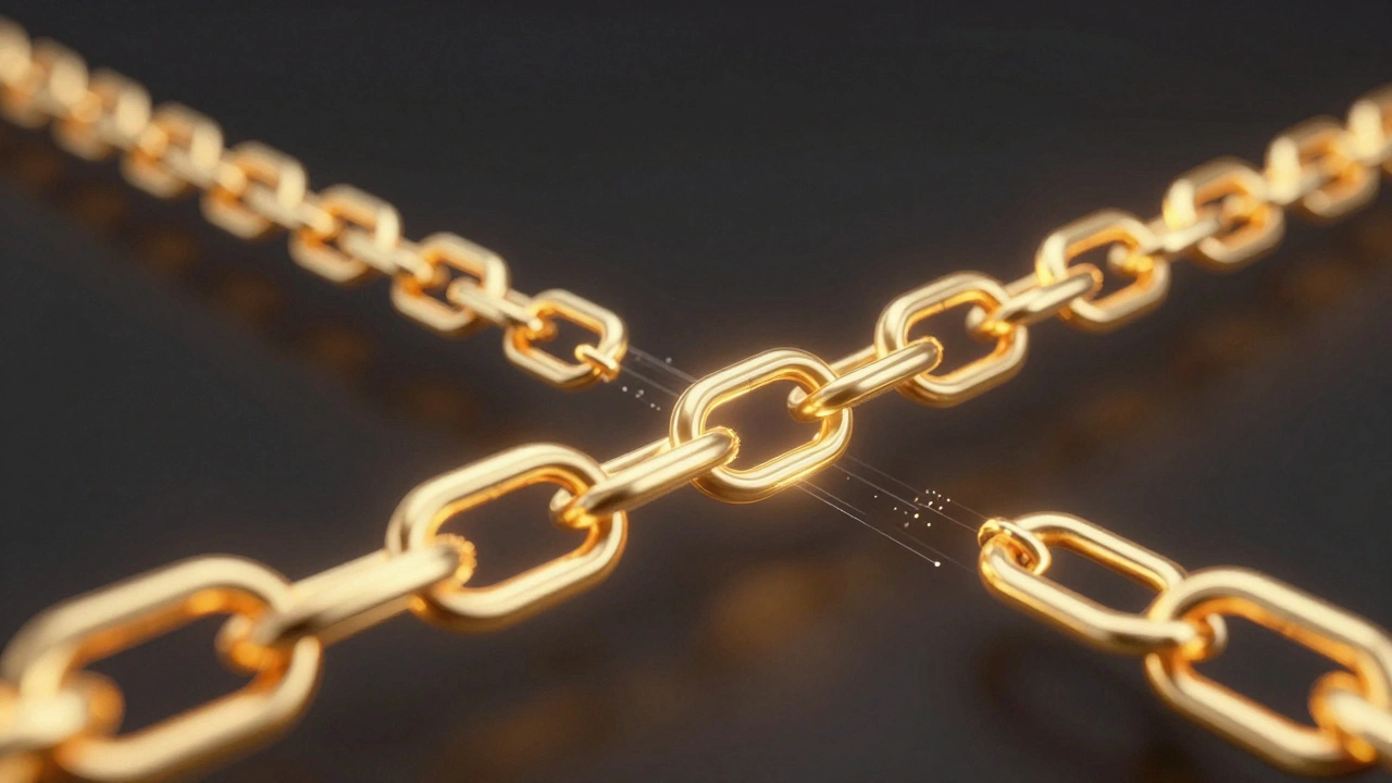 Golden chain links symbolizing unbroken custody integrity