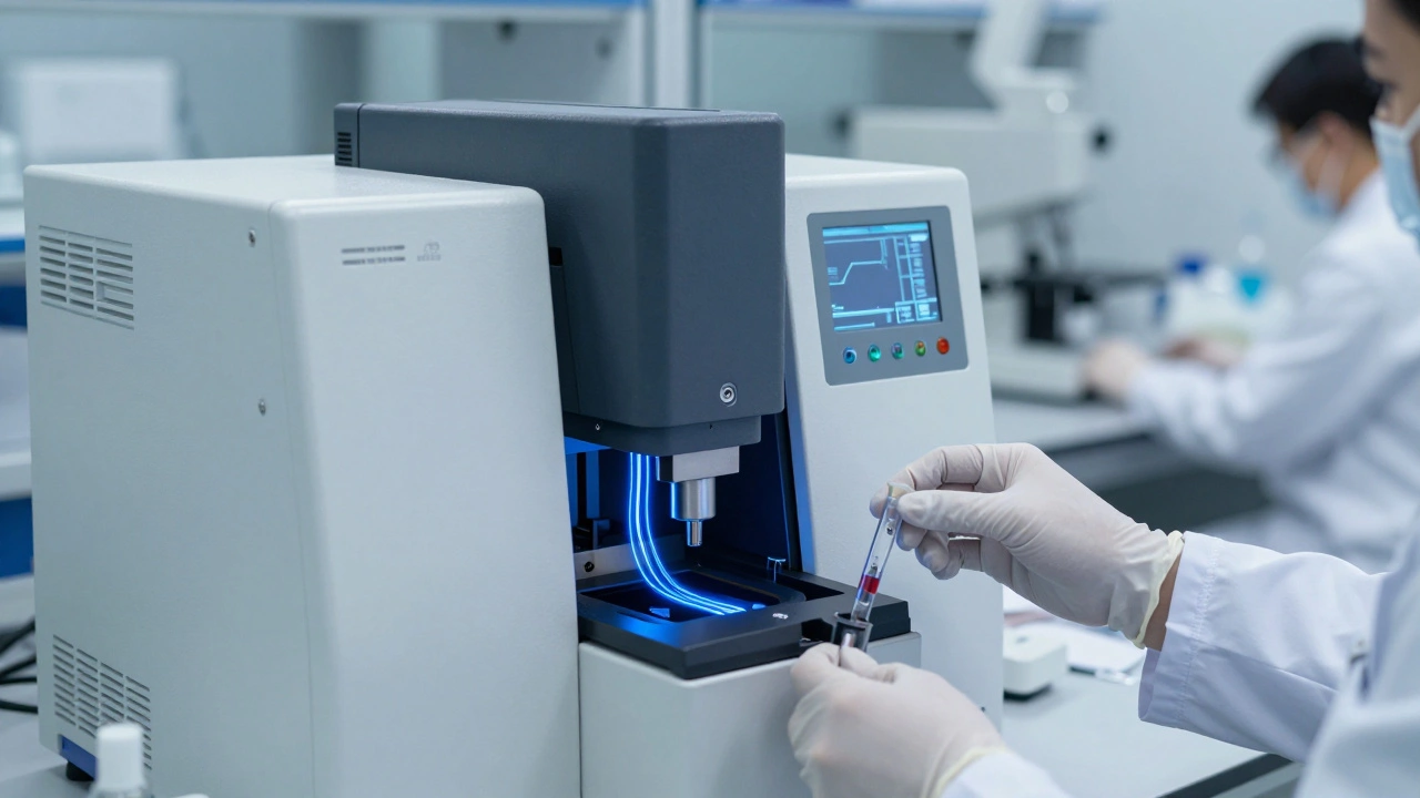 High-tech GC-MS machine in a laboratory for confirmatory testing