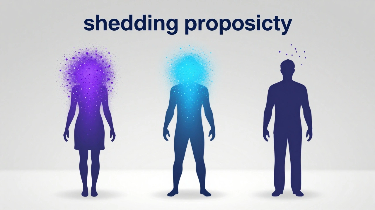 Illustration showing varying levels of DNA shedding between individuals.