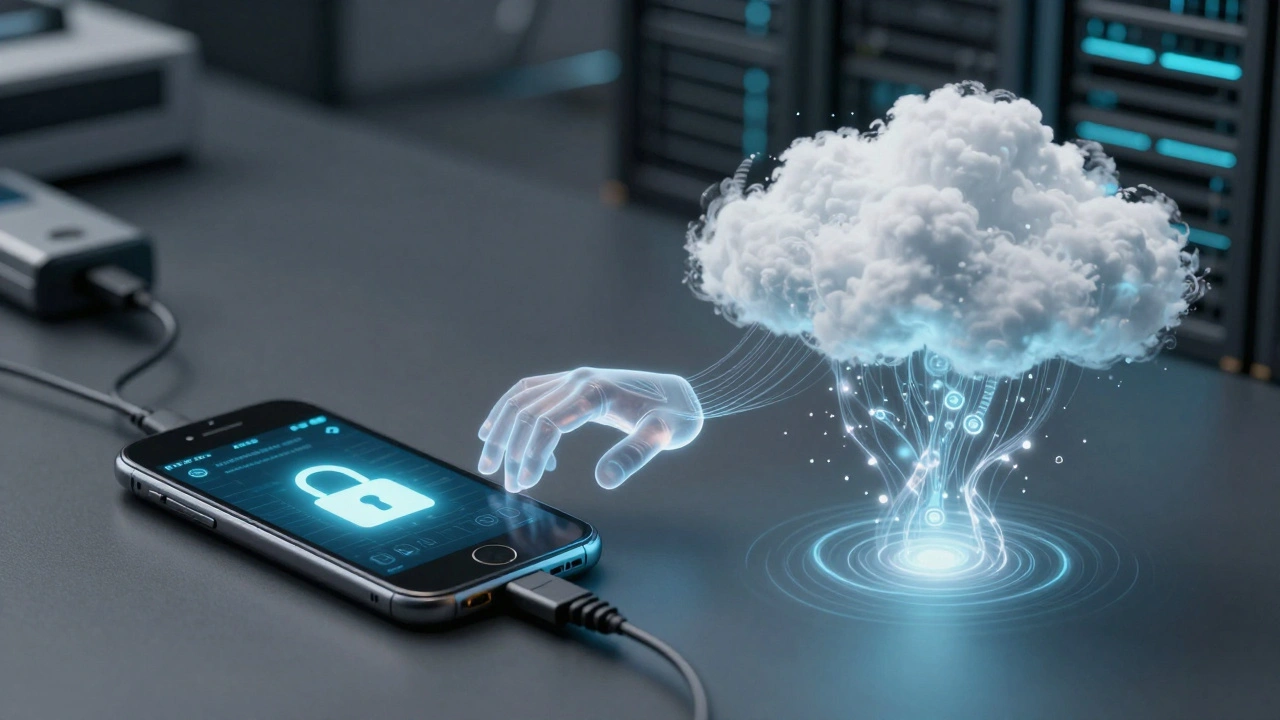 Smartphone encryption and cloud data streams in digital forensics