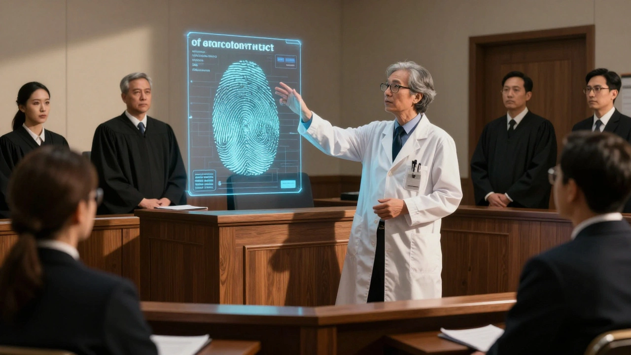 Toxicologist presenting molecular evidence as expert witness in court