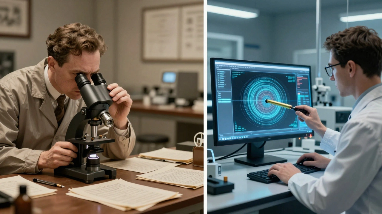 Comparison of vintage microscopy and modern digital forensic analysis