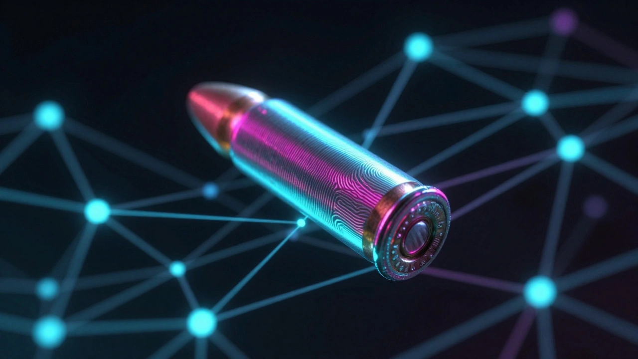 Digital visualization of bullet striations connected to a database network