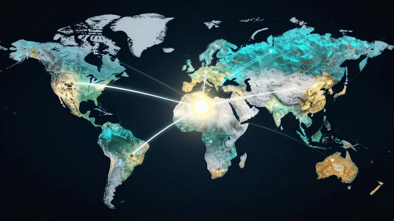 Abstract representation of global laboratory accreditation network