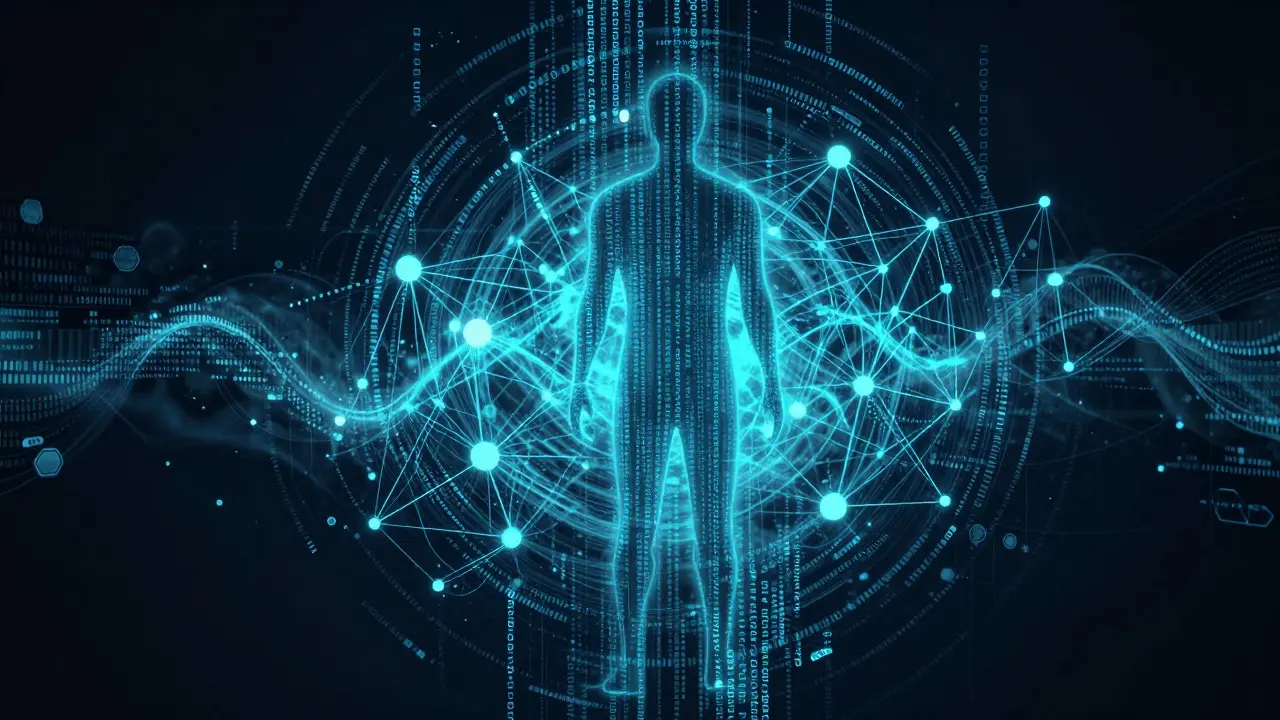 Abstract visualization of network data flows and binary code