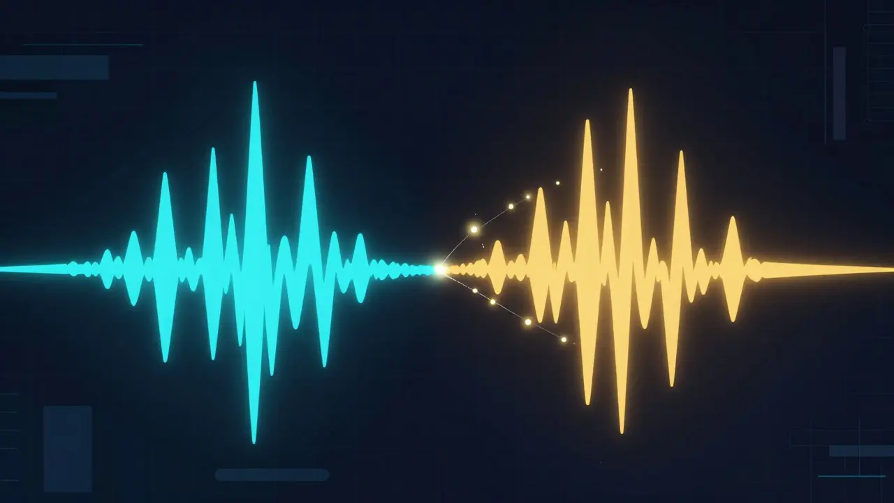 Abstract visualization of spectral peak matching between samples