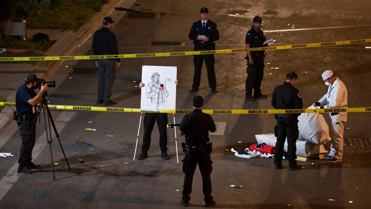 Coordinated crime scene team executing specific roles in zoned areas