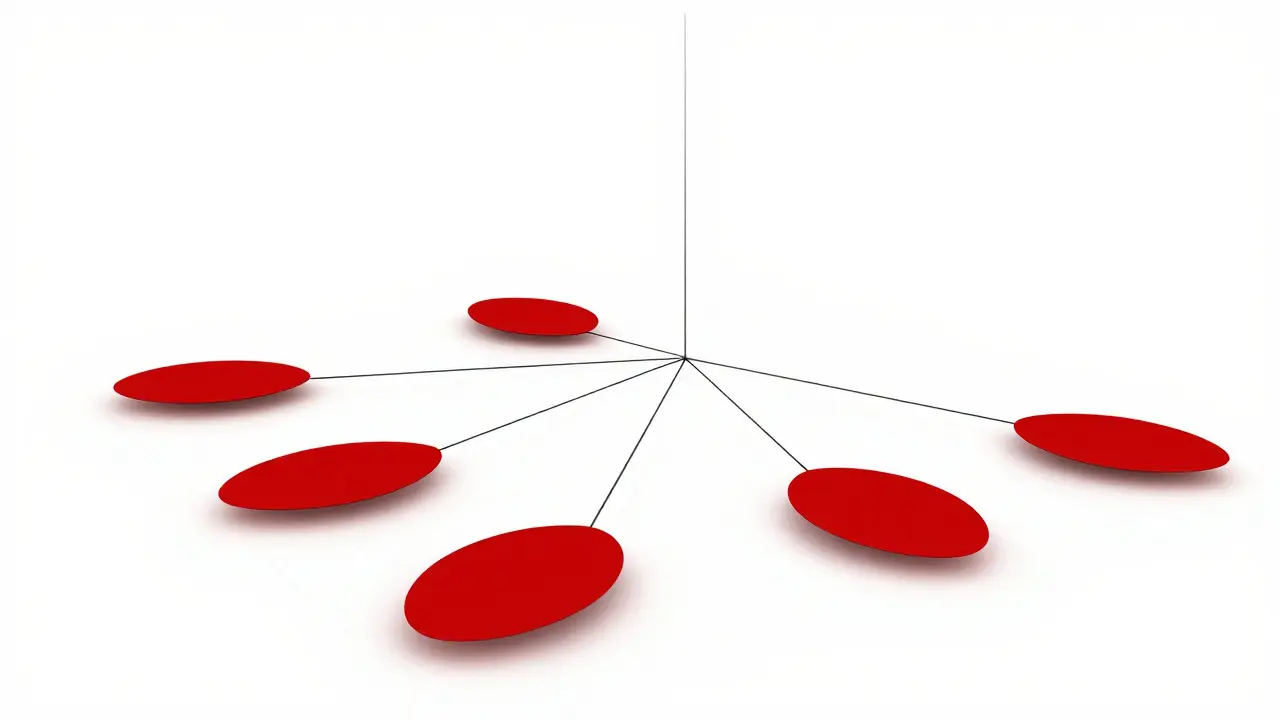 Diagrammatic visualization of bloodstain angles converging to a point of origin