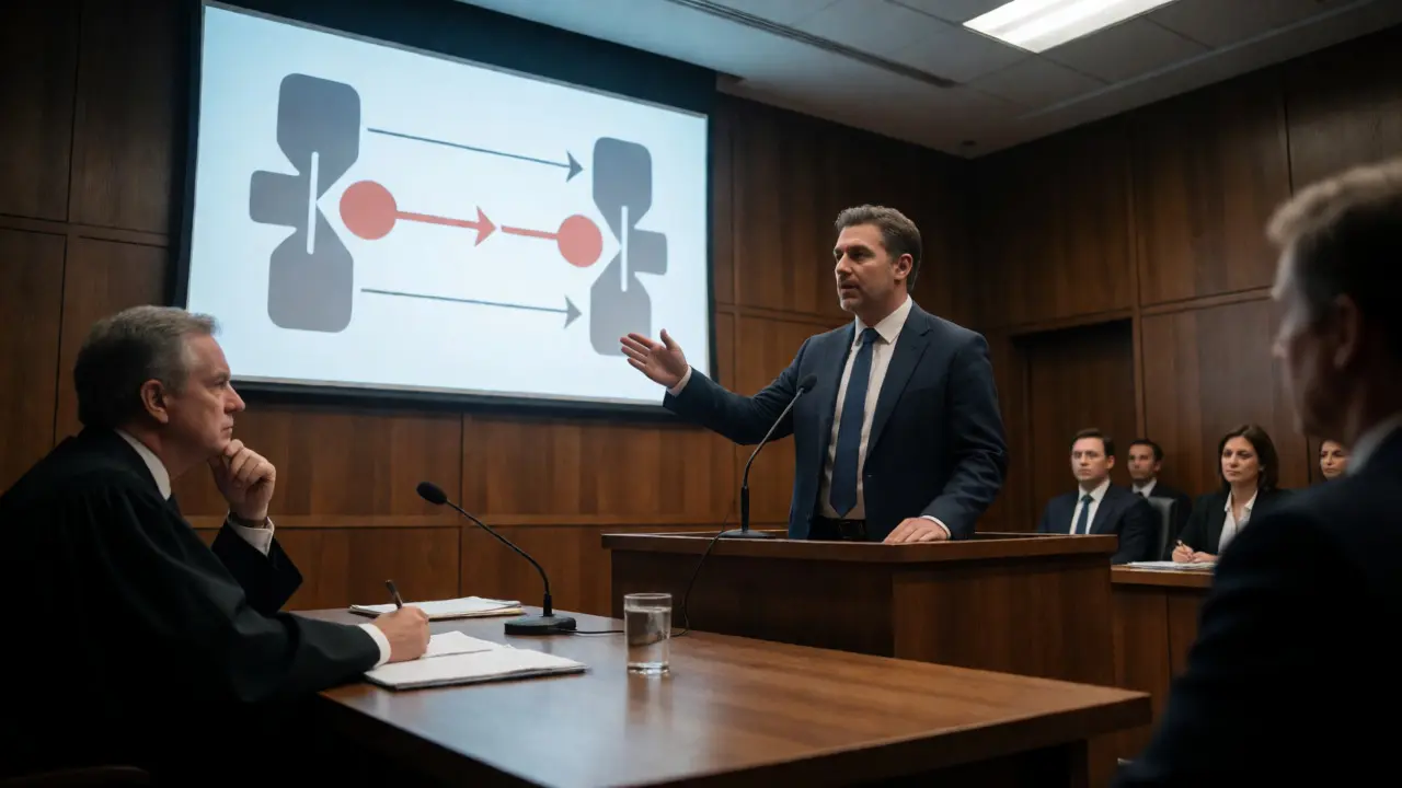 Forensic engineer testifying in a courtroom hearing