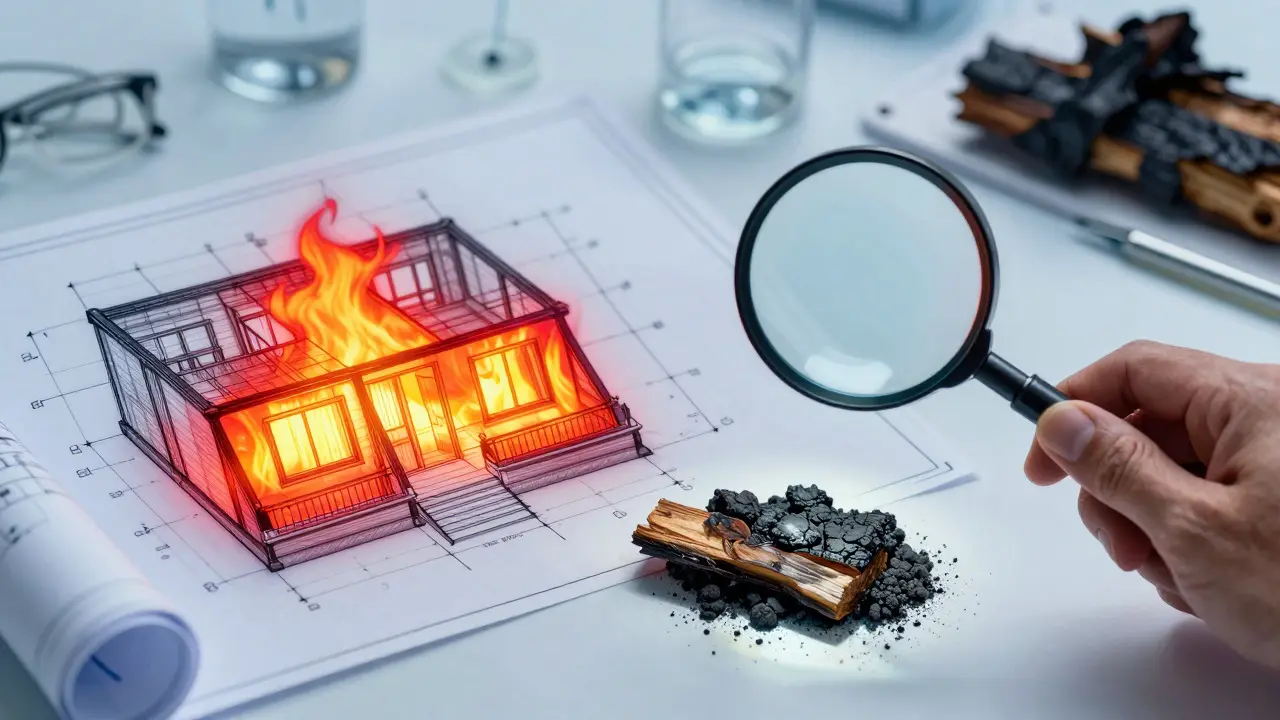 Illustration of thermal imaging data and forensic sample analysis