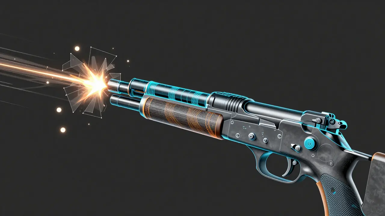 Technical illustration of firearm mechanics forming casing marks