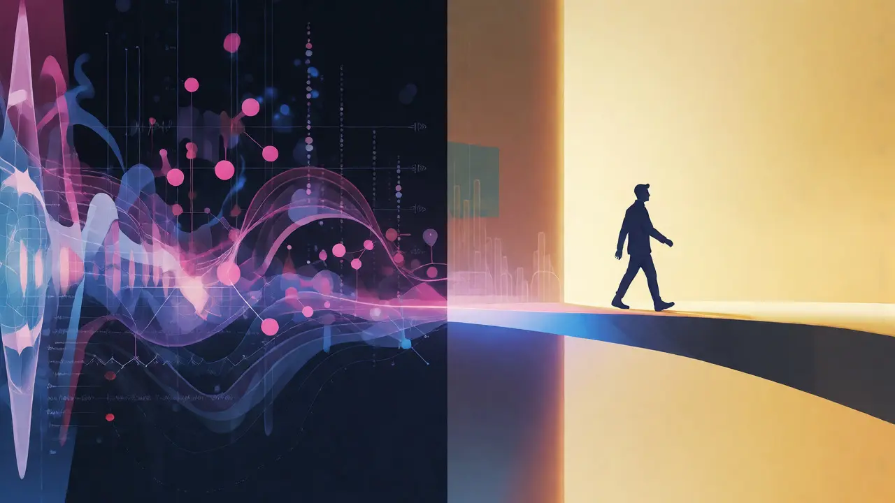 Conceptual art bridging complex lab data with simple human understanding.