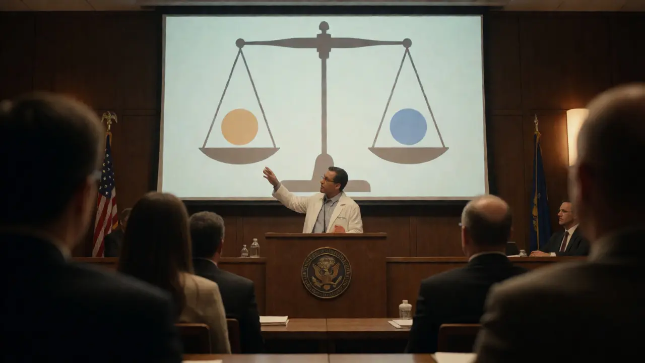 Expert witness presenting DNA likelihood ratios in court