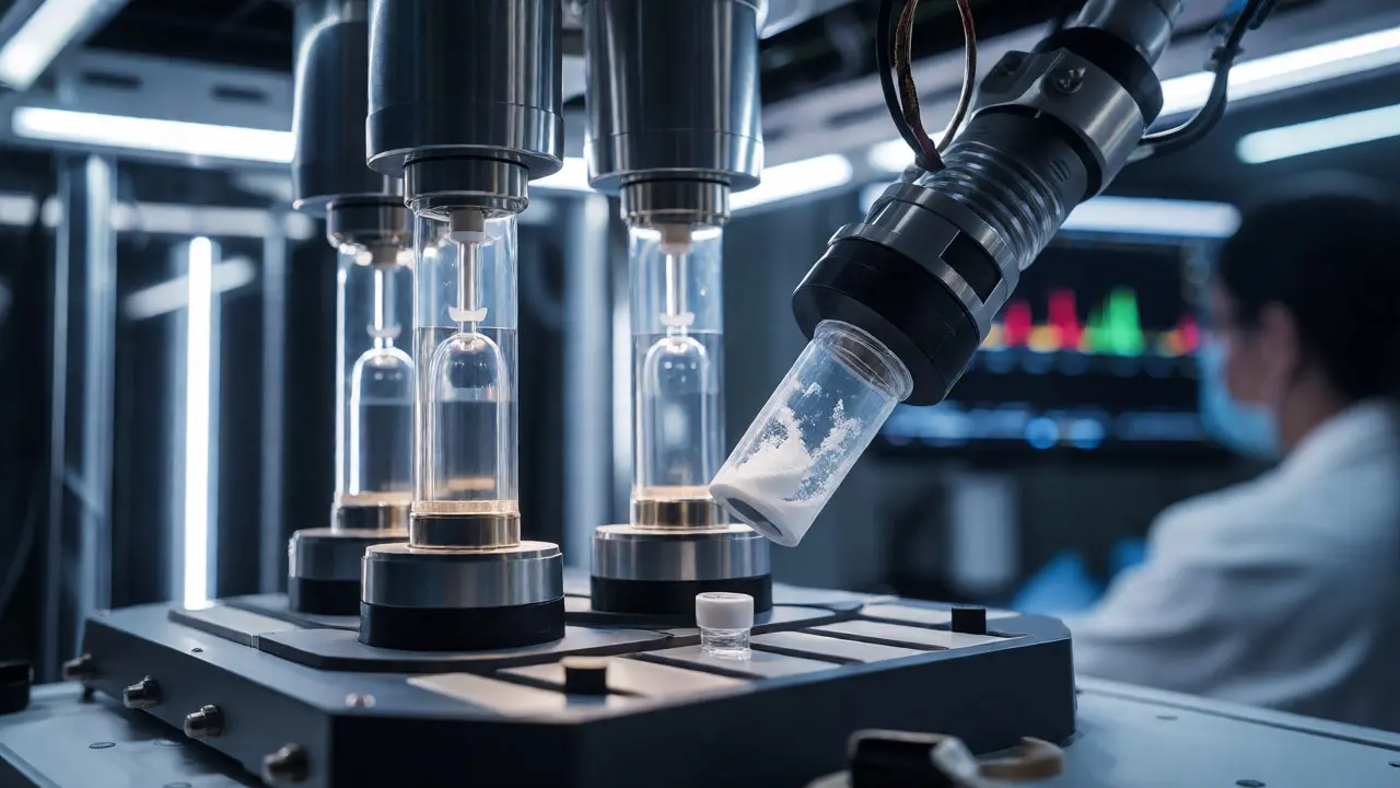 Modern LC-MS/MS instrument analyzing trace drug residue