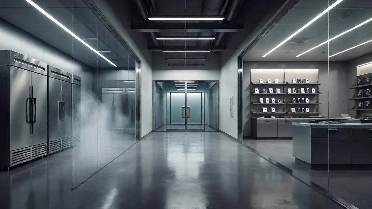 Modern zoned evidence facility with cold storage and vault