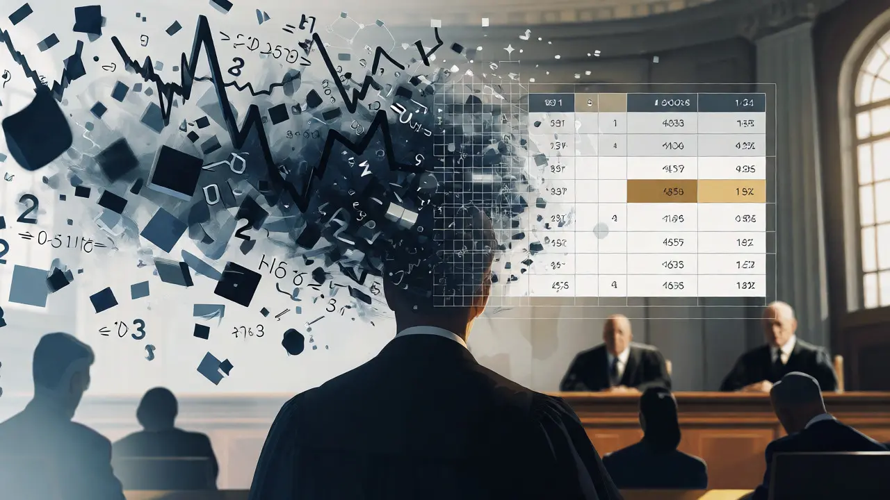 Abstract visualization of chaotic data transforming into a clear forensic table.