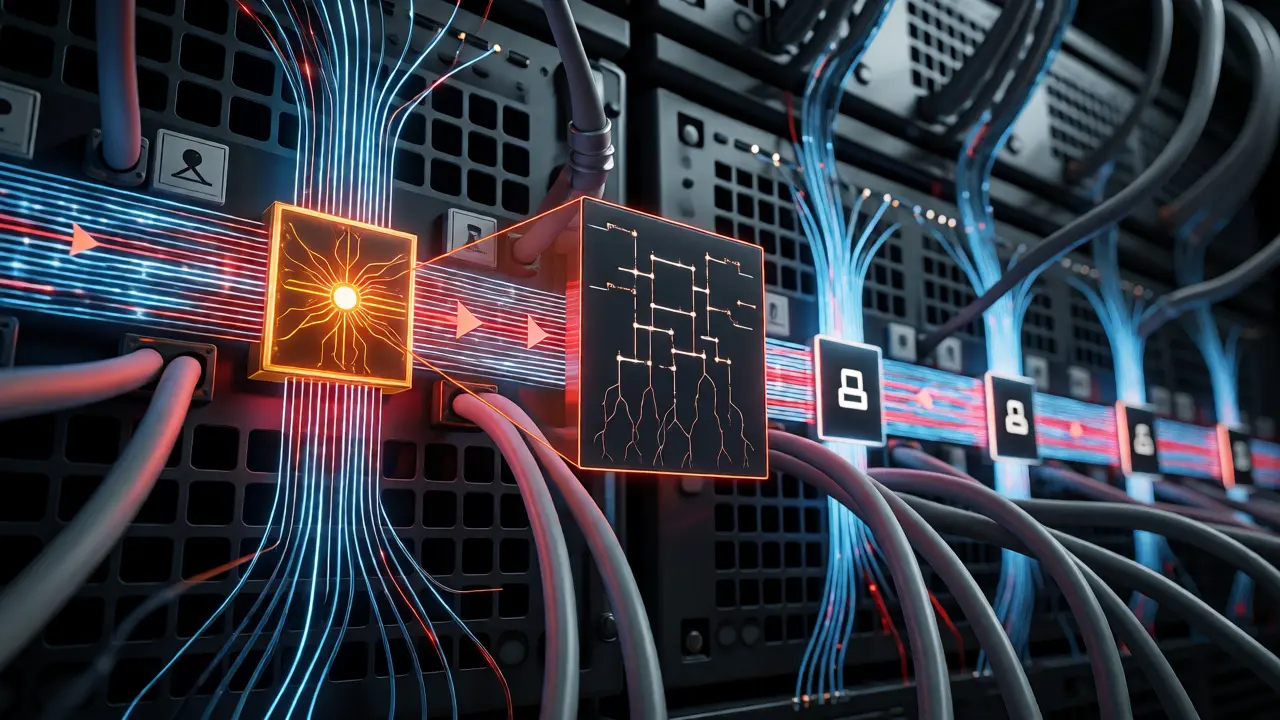 Digital diagram showing correlated attack chain and lateral movement across servers