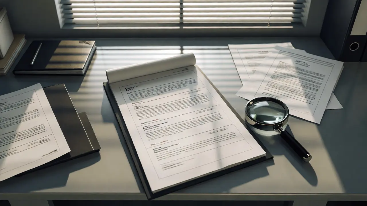 Organized forensic report on a desk