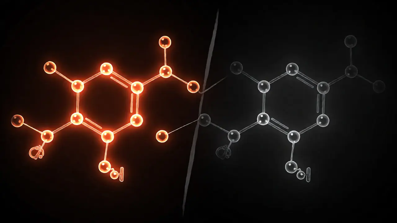Visual comparison of active drug molecules vs inactive metabolites
