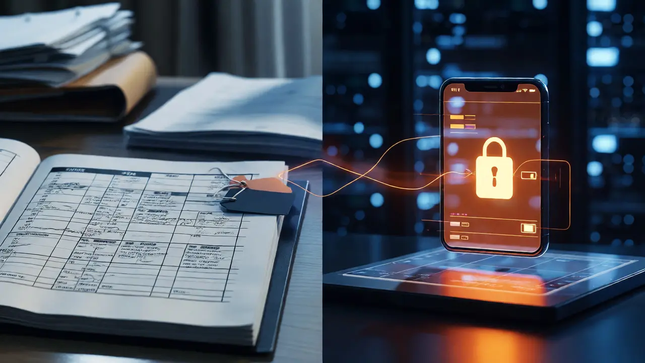 Visual concept linking physical evidence logs with digital device data
